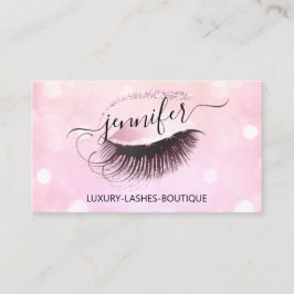 Makeup Eyelash QR Code Rosa Glitter Öga Logotyp Visitkort