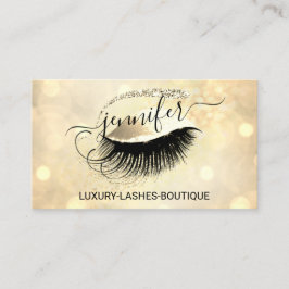 Makeup Eyelash QR-kod Logotyp Glitter Öga Guld Visitkort
