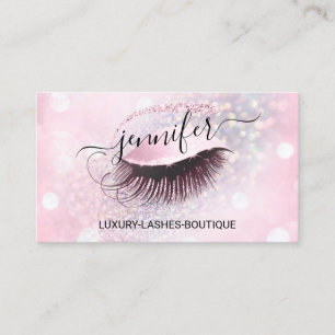 Makeup Eyelash QR-kod Rosa Glitter Öga Diamond Visitkort