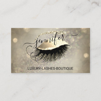 Makeup Eyelash QR Logotyp Glitter Lash Guld Visitkort