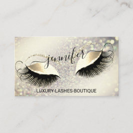 Makeup Eyelash QR Logotyp Glitter Royal Guld Visitkort