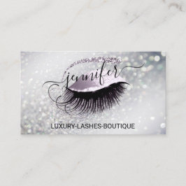 Makeup Eyelash QR Logotyp Glitter Smoky Silver Visitkort