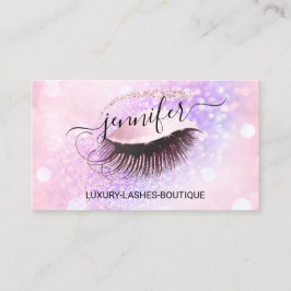 Makeup Eyelash QR Rosa Glitter Öga Lila Visitkort