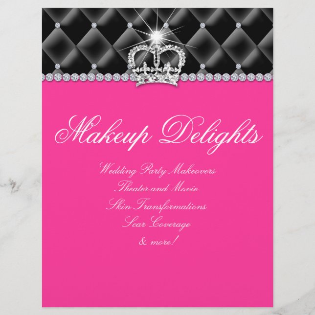 Makeup Flyer Hair Salon Satin Diamonds Black (Framsidan)