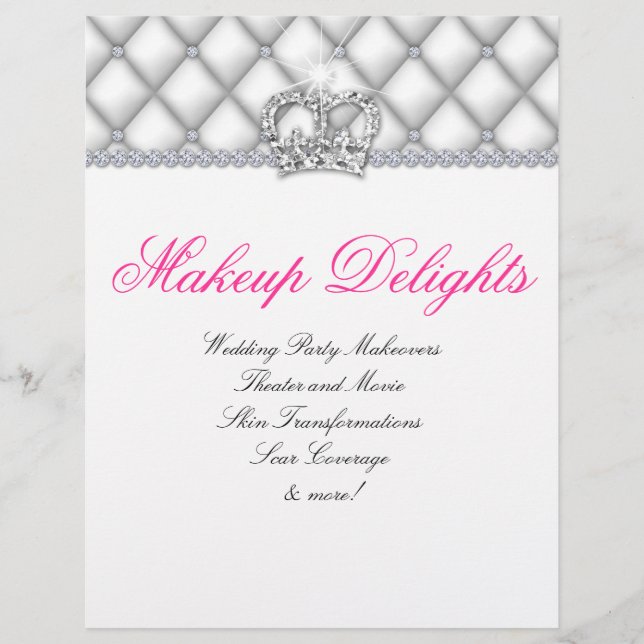 Makeup Flyer Hair Salon Satin Diamonds White (Framsidan)