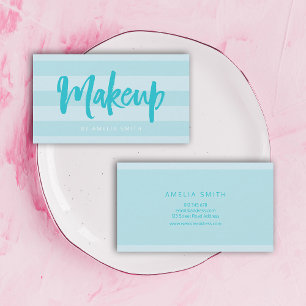 Makeup för penselskript i Preppy Blue Rand Visitkort