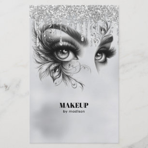 Makeup Glam Dripping silver Glitter