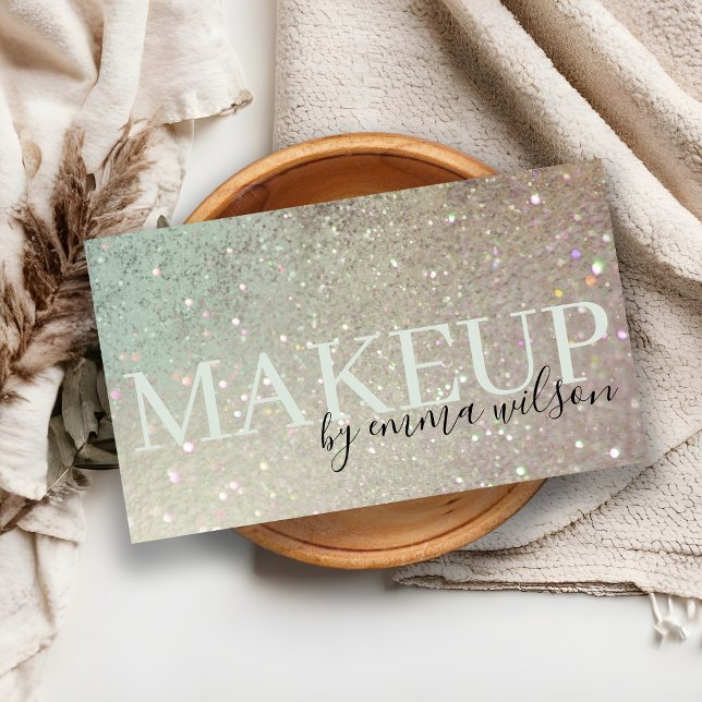 Makeup Glitter Grönt Rosa Aqua Shiny Shimmer Visitkort (Skapare uppladdad)