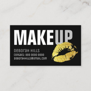 makeup guld läppar kontaktkort/makeup-artist