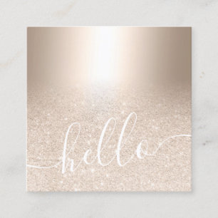 Makeup hair chic guld glitter, metallisk hej fyrkantigt visitkort