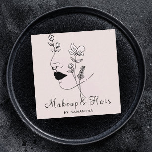 Makeup & Hair Nail Art Ritad kvinnlig Ansikte Fyrkantigt Visitkort