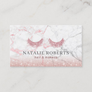 Makeup & Hair Stylist Ro Guld Glitter Marble Visitkort