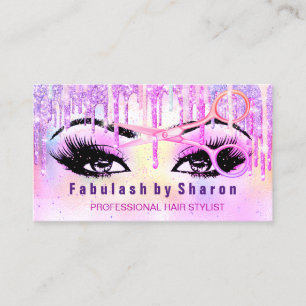 Makeup Hairdresser Holograph Unicorn Drifts Rosa Visitkort