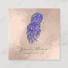 Makeup Hairdresser Lash Sjöjungfru Square - tidigt Fyrkantigt Visitkort