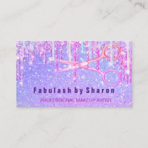Makeup Hairdresser Rosa Holograph Unicorn Drifts Visitkort