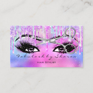 Makeup Hairs Lash Glitter Drips Sissons Rosa Visitkort
