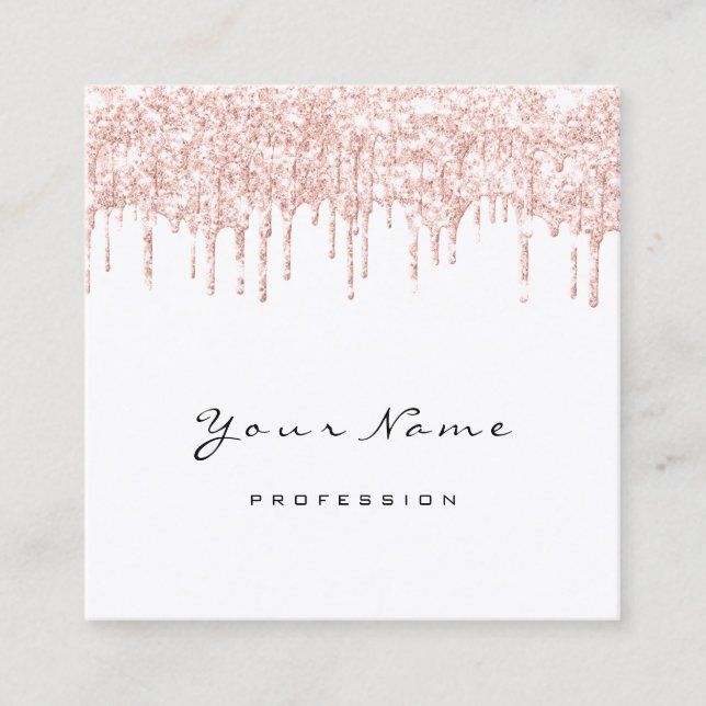 Makeup-händelseplanering för tankstreck Glitter Sp Fyrkantigt Visitkort (Framsida)