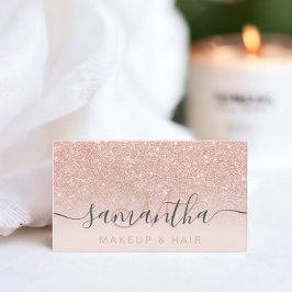  makeup-hår 2 i det moderna ro guld-glittren visitkort