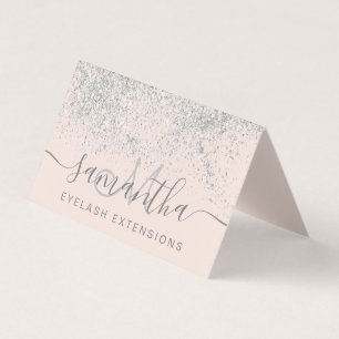 Makeup-hår silver glitter pastel öga efterbehand visitkort