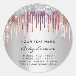 Makeup Holograph Drives Ro Silver Grått Helgdagars Runt Klistermärke