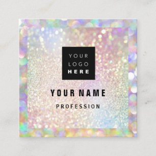 Makeup Holograph Unique Glitter Eyeash Logotyp Fyrkantigt Visitkort