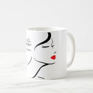 Makeup-ikonen Woman ansikte i svart, vitt läppar Kaffemugg