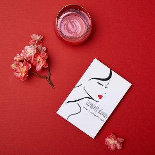 Makeup-ikonen Woman ansikte i svart, vitt läppar Vykort