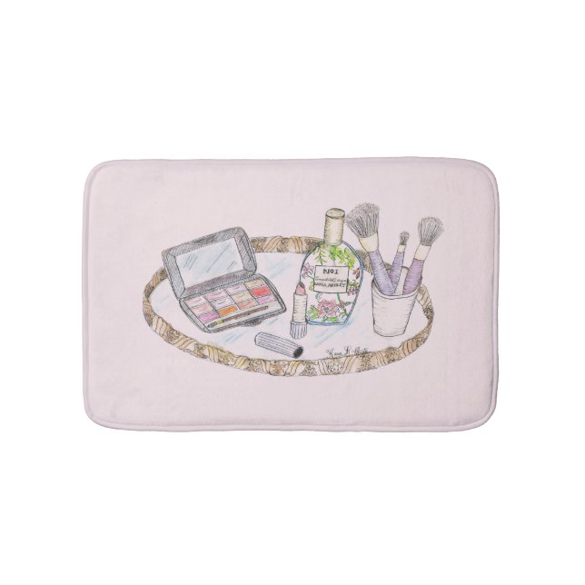 Makeup Illustration Antique Makeup Tray Mode Badrumsmatta (Framsidan)