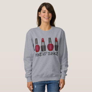 Makeup Junkie Red Lipstick Nagel Polsk sötskjorta Tee