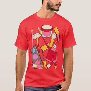 Makeup-kit, skönhetare kvinna t shirt