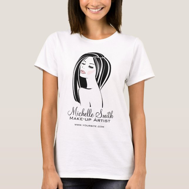 Makeup-konstnär Woman Ansikte, sedan länge profile T Shirt (Framsida)