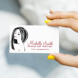 Makeup-konstnär Woman Ansikte, sedan länge profile Visitkort