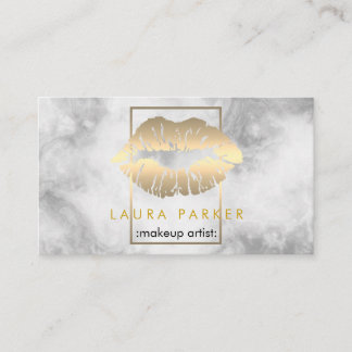 Makeup-konstnären guld läppar salon beautistisk ma visitkort