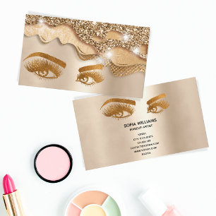 Makeup-konstnären guld Öga Beauty Salon droppar gu Visitkort