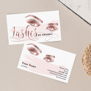 Makeup-konstnären Lash Eyebrow Ögon Lash Ro Guld Visitkort