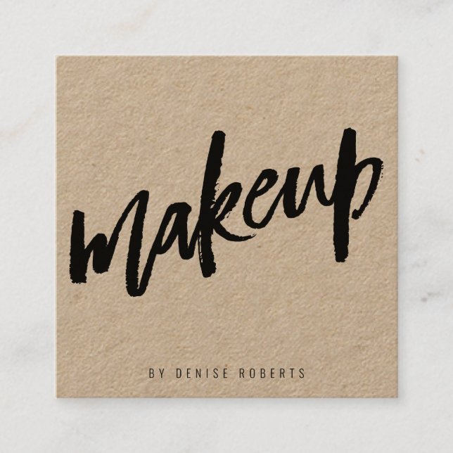 Makeup-konstnärer, höggradig typografi fyrkantigt visitkort (Framsida)