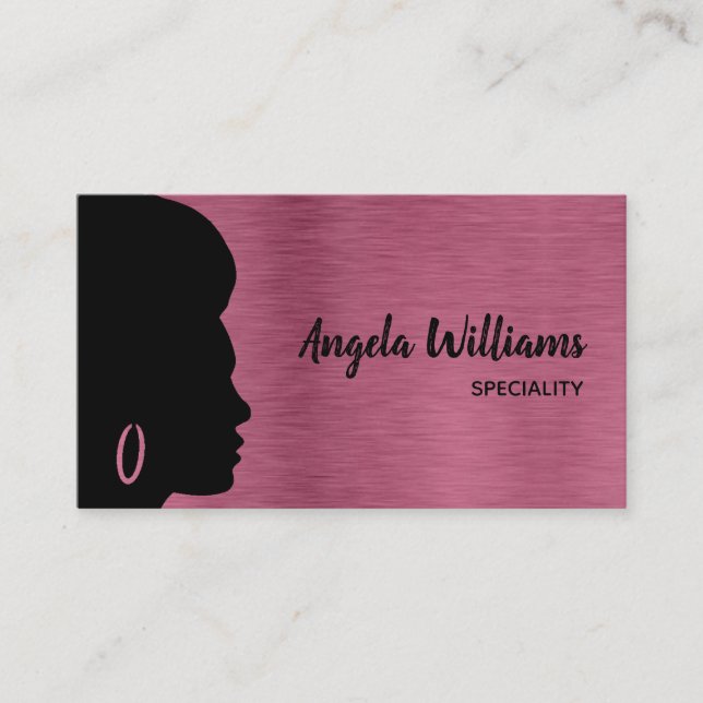 Makeup-konstnärer, stilist metallisk ro guld visitkort (Framsida)
