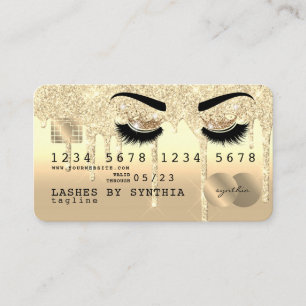 Makeup Kredit Card lash drottning dropping guld Visitkort