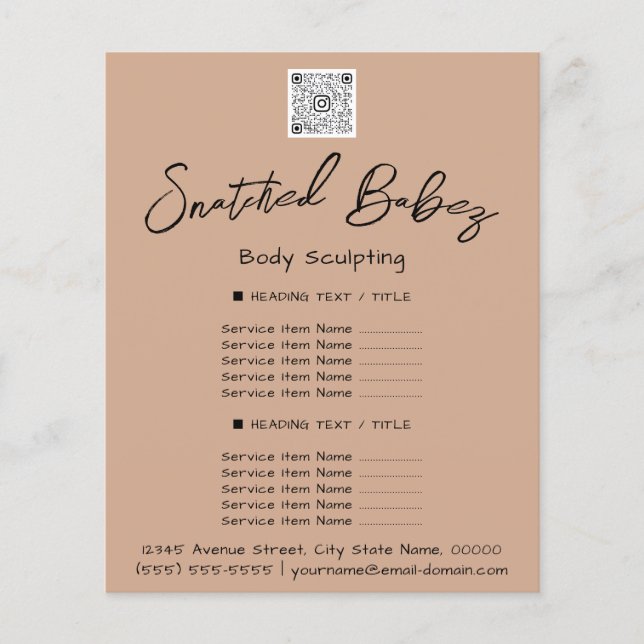 Makeup Lash Beauty Hair Salon QR LOGOTYP  Flygblad (Framsidan)