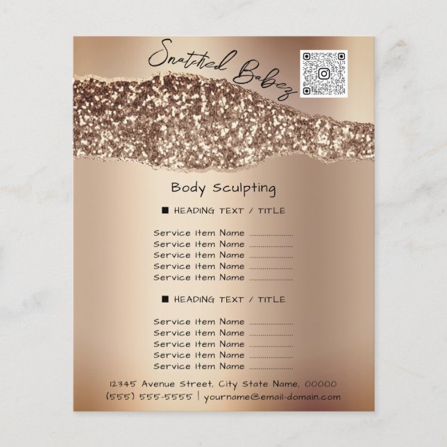 Makeup Lash Beauty Hair Salon QR LOGOTYP Ro Flyer (Framsidan)