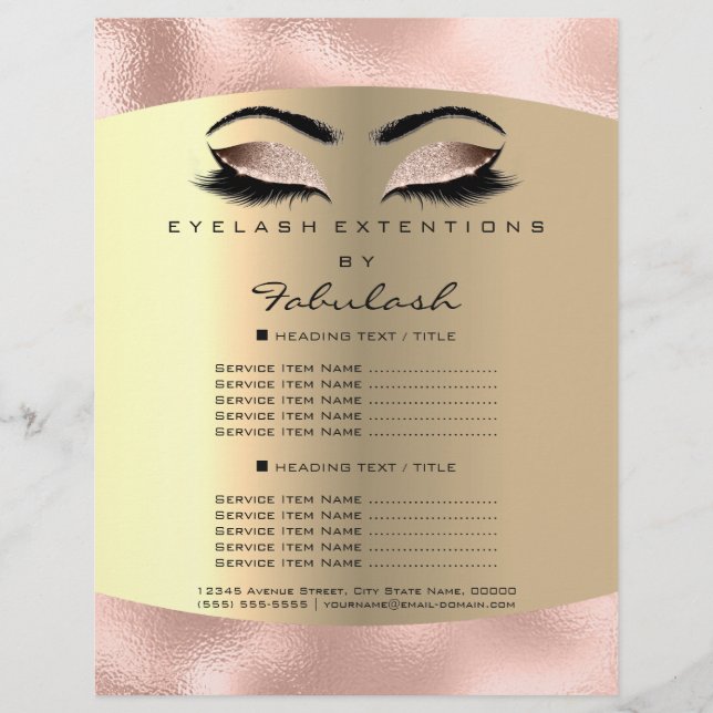 Makeup Lash Beauty Metallic Rosa Flyer Pris lista (Framsidan)