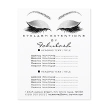 Makeup Lash Beauty Salon Glitter Flyer Grått Glam
