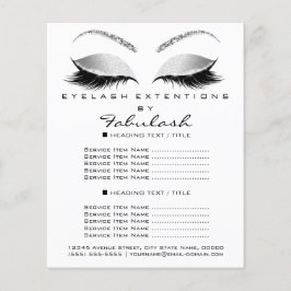 Makeup Lash Beauty Salon Glitter Flyer Grått Glam
