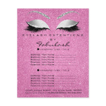 Makeup Lash Beauty Salon Glitter Flyer Grått Rosa