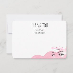 Makeup Lash Brow Rosa Tack för Qr-kodrabatt Kort