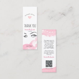 Makeup Lash Brow Rosa Tack för Qr-kodrabatt Mini Visitkort