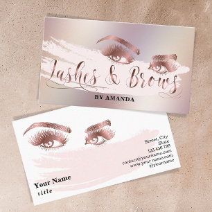 Makeup Lash Eyebrow Ögon Lash Brows Ro Guld Visitkort