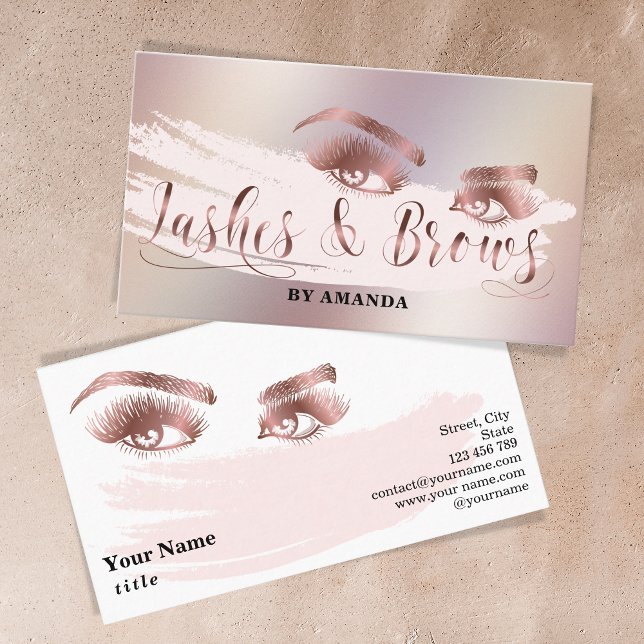 Makeup Lash Eyebrow Ögon Lash Brows Ro Guld Visitkort (Skapare uppladdad)