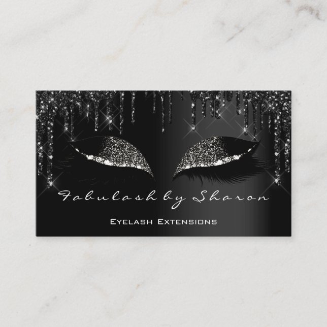 Makeup-lash Eyelash Black Drivers Professionell Visitkort (Framsida)