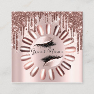 Makeup Lash Glitter Ro Nagel Manicuch Smala Fyrkantigt Visitkort